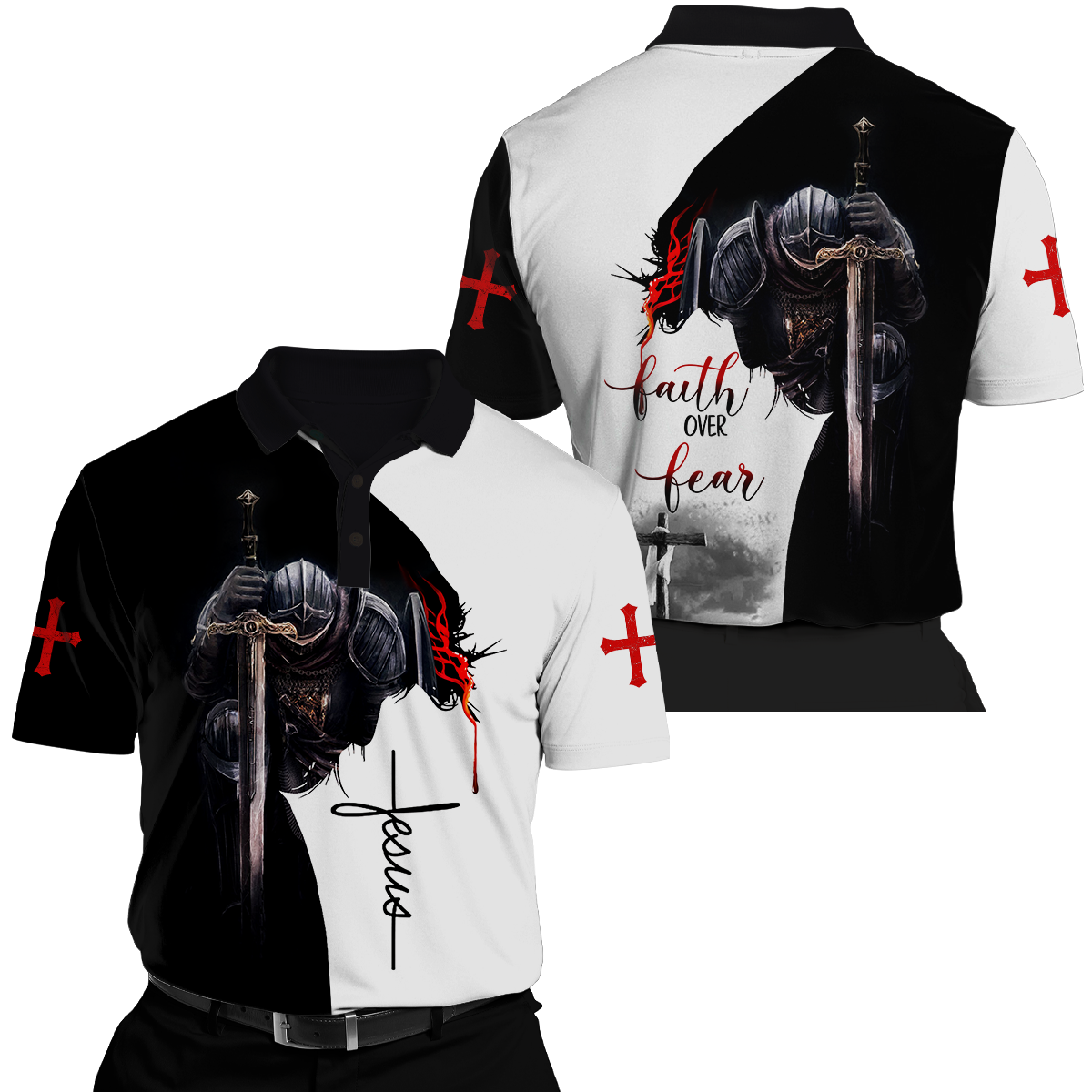 Jesus Christ Faith Over Fear 3D Printed Hoodie, T-Shirt for Men and Women