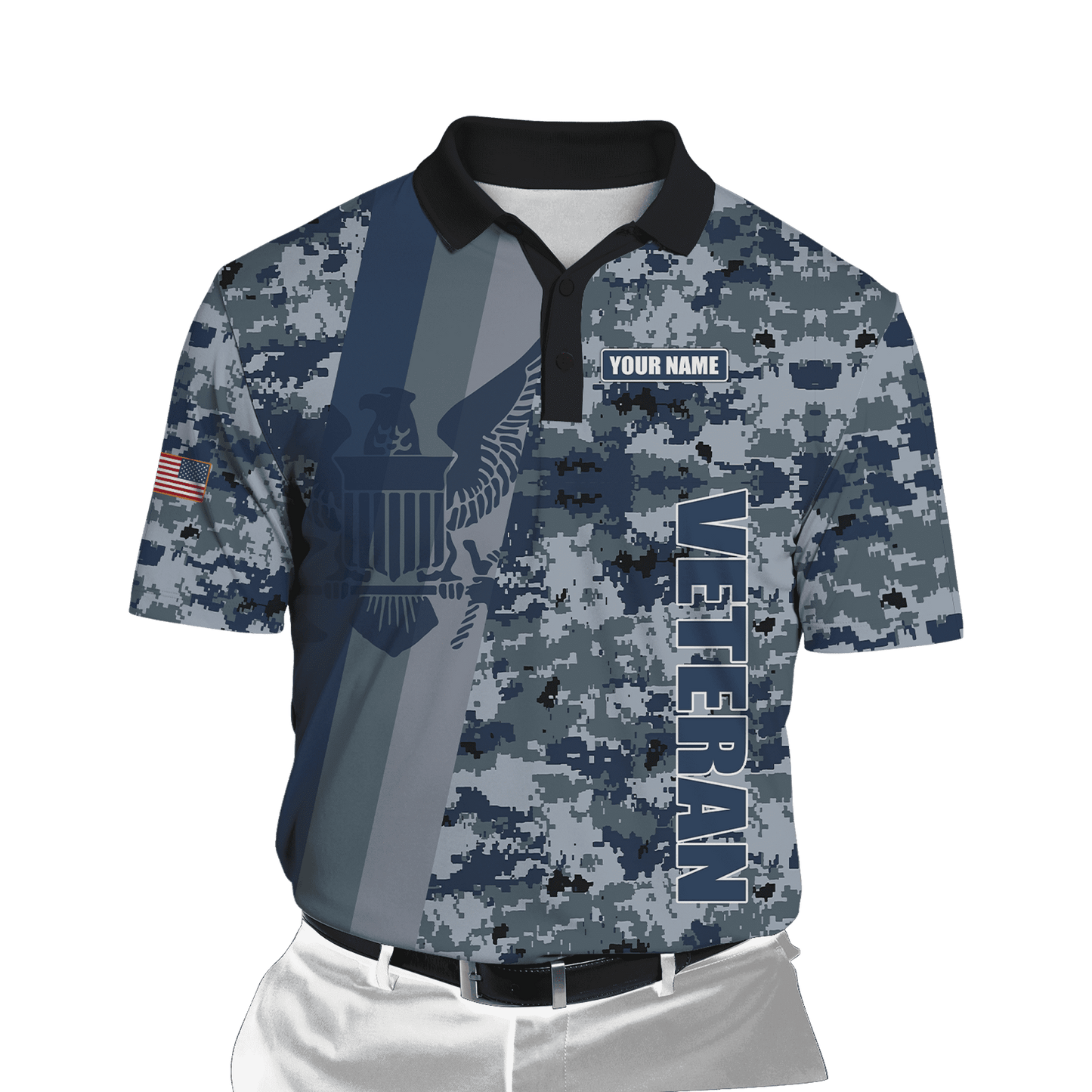 Custom name US Navy Veteran Camo 3d printed shirts Proud Military