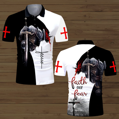Faith Over Fear Knight Jesus Christ 3D All Over Printed Shirts