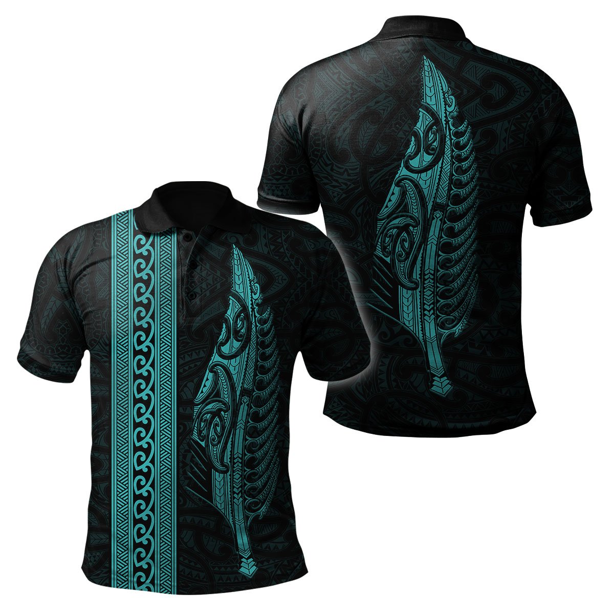Maori Silver Fern Turquoise 3D Printed Unisex Shirts