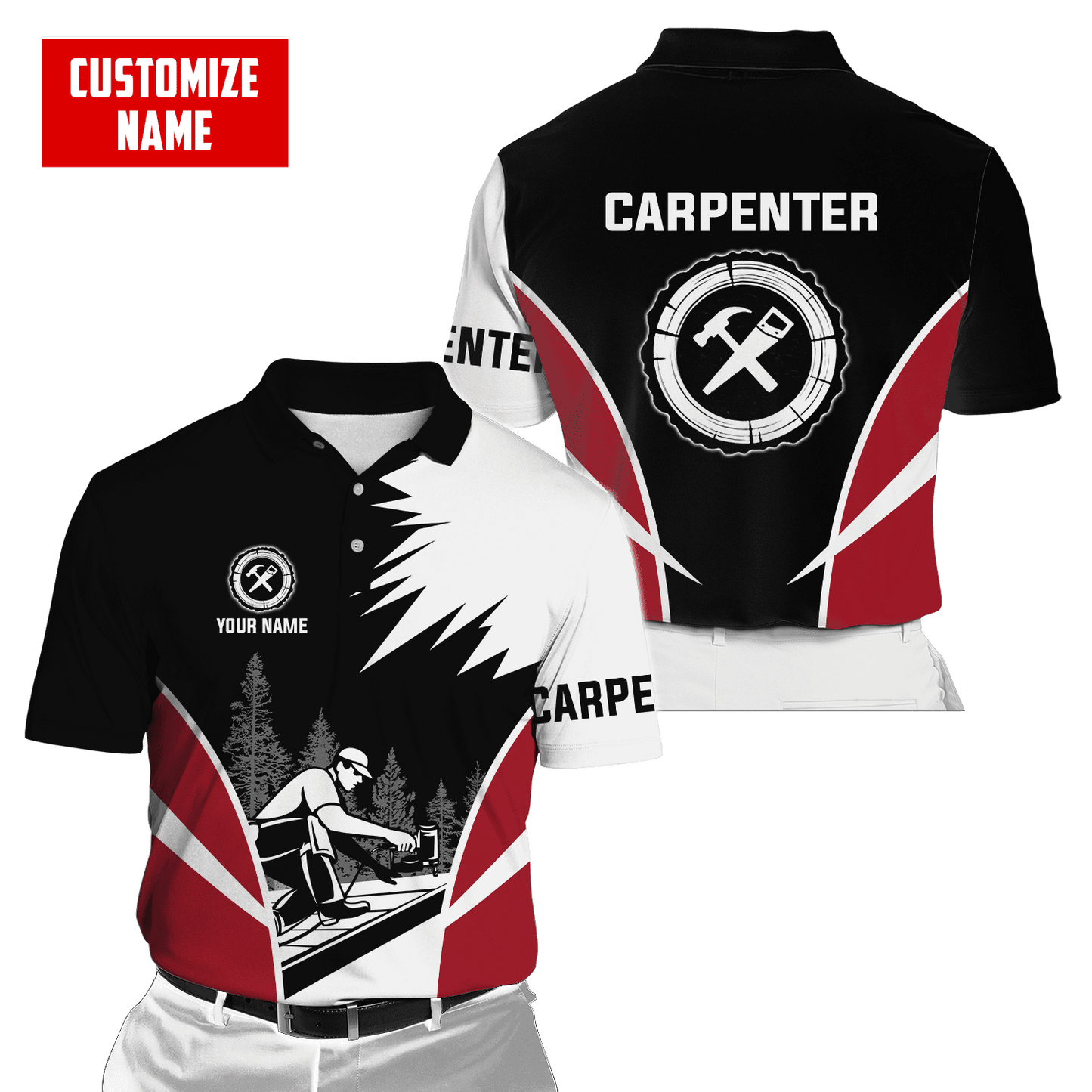 Personalized Name Carpenter 3D All Over Printed Unisex Shirts Carpenter Pride
