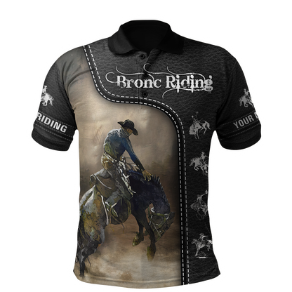 Personalized Name Rodeo 3D All Over Printed Unisex Shirts Black Leather Texture