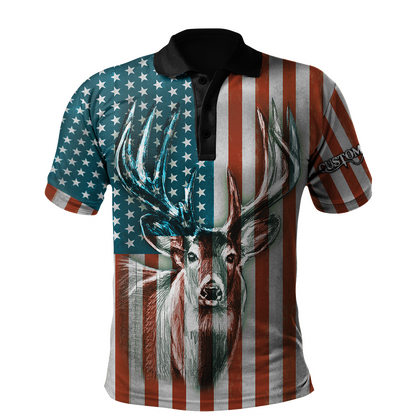 US Deer Persionalized Name 3D All Over Printed Shirts