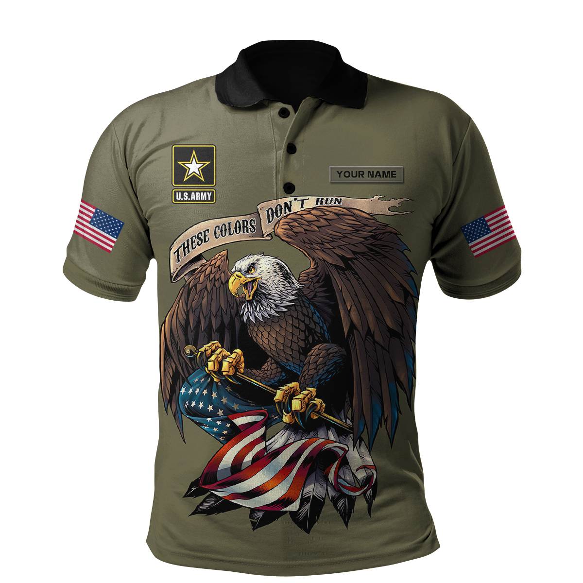 Custom name US Army Veteran Basic Eagle 3d printed shirts Proud Military