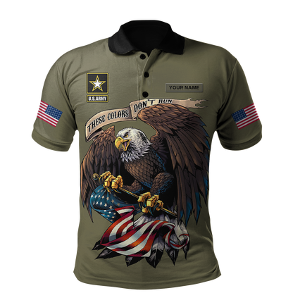 Custom name US Army Veteran Basic Eagle 3d printed shirts Proud Military