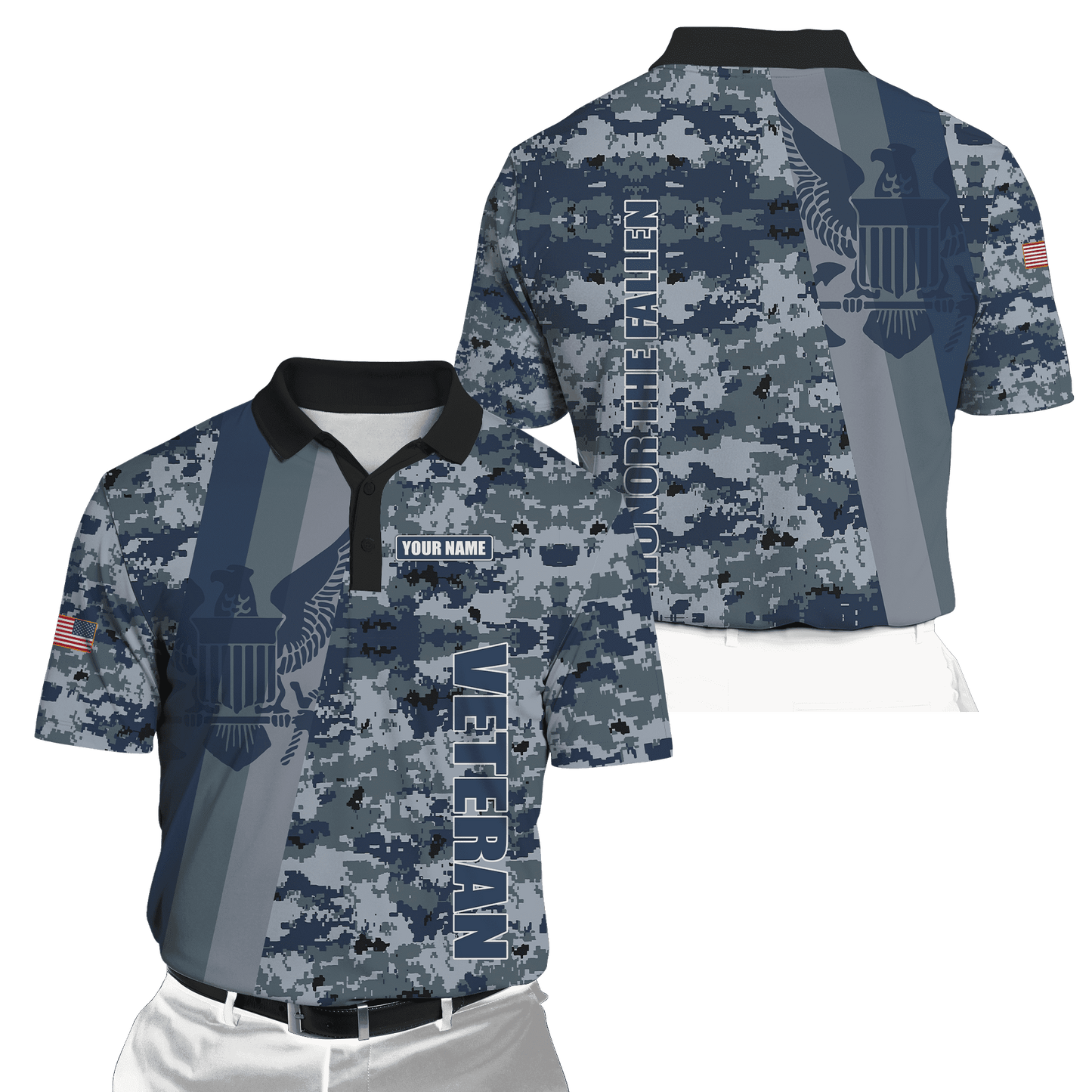 Custom name US Navy Veteran Camo 3d printed shirts Proud Military