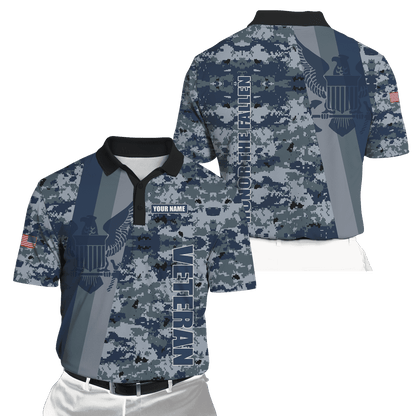 Custom name US Navy Veteran Camo 3d printed shirts Proud Military