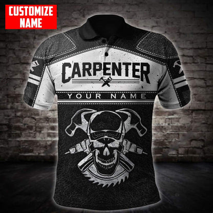 Tmarctee Personalized Name Carpenter Skull 3D All Over Printed Shirts
