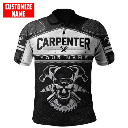 Tmarctee Personalized Name Carpenter Skull 3D All Over Printed Shirts