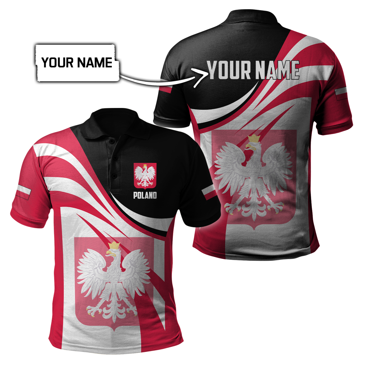 Personalized Polska 3D All Over Printed Unisex Hoodie