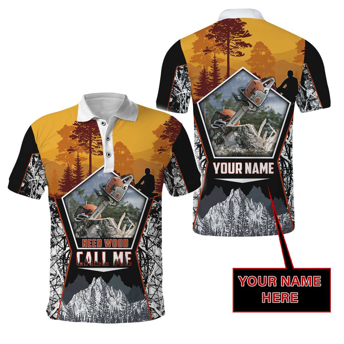Logger Woodworking Custom Name 3D Full Printing - Amaze Style™-Apparel