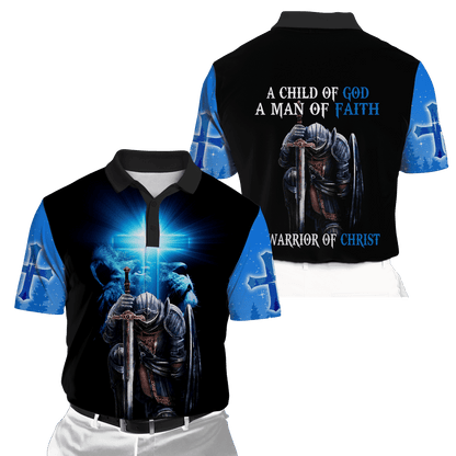 Jesus Christ Lion Blue Cross Child of God Man of Faith Warrior of Christ 3D Printed Hoodie, T-Shirt for Men and Women