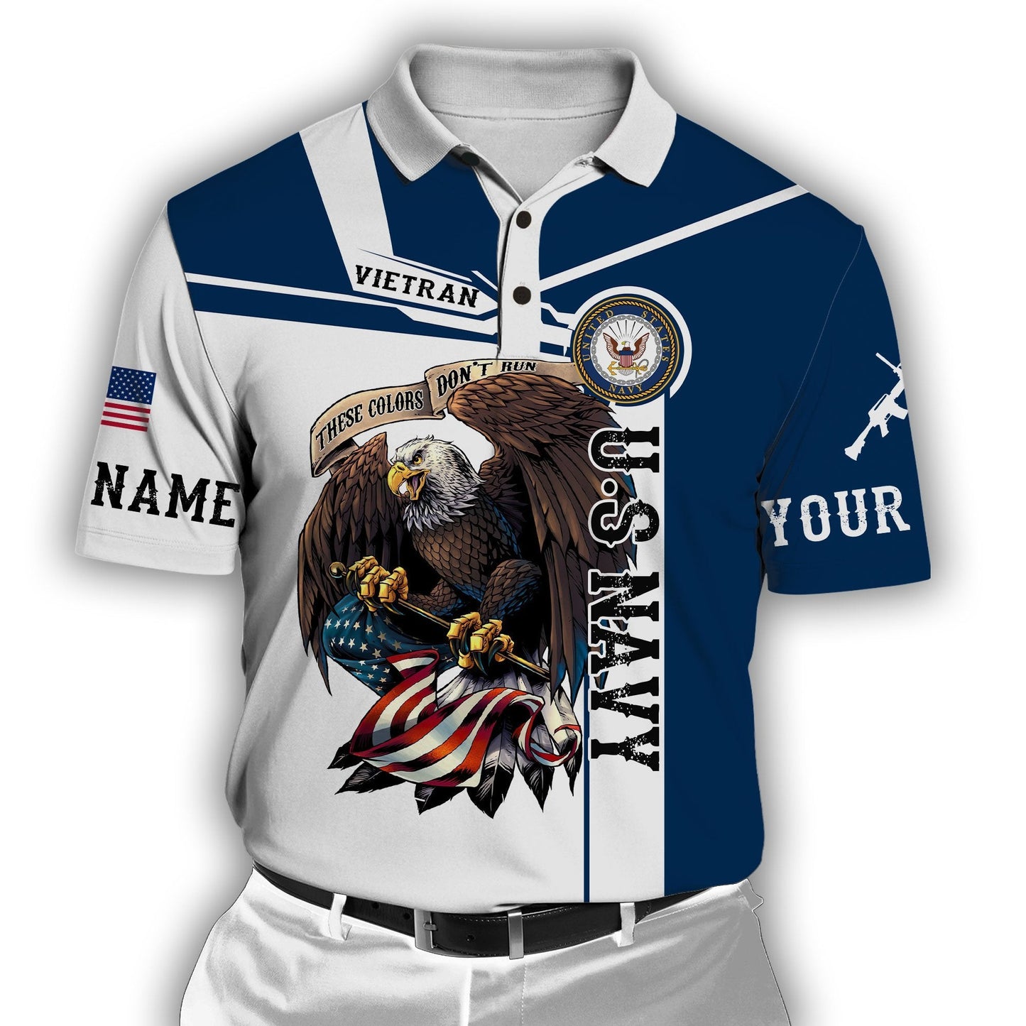 Custom name US Navy Veteran 3d printed shirts Proud Military
