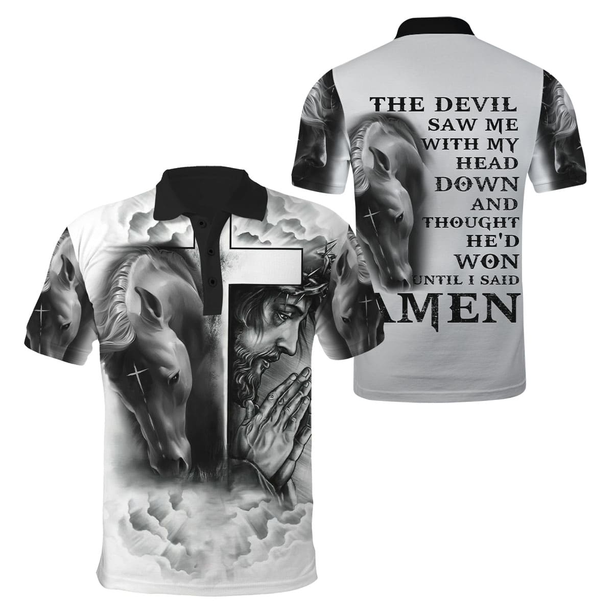 Horse And Jesus 3D All Over Printed Shirts For Men And Women TN