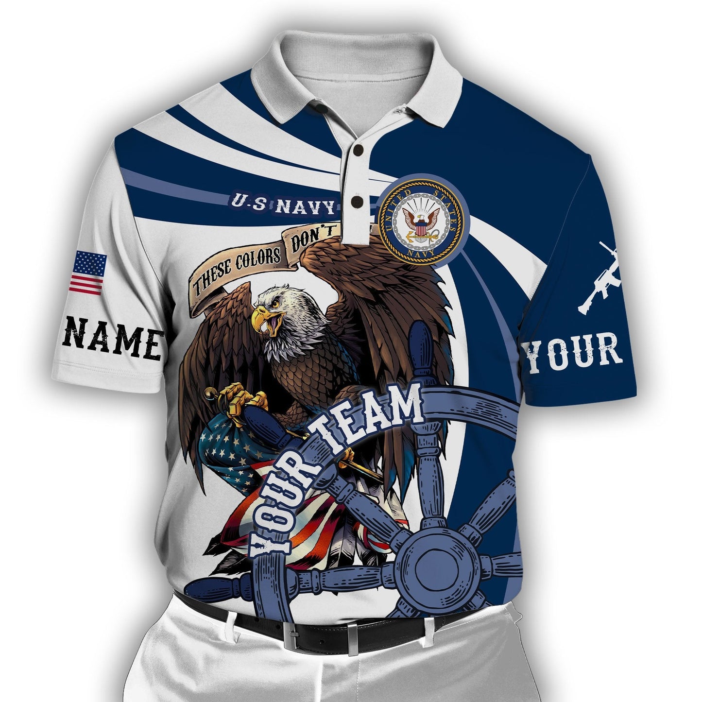 Custom name US Navy Veteran Team Boat 3d printed shirts Proud Military