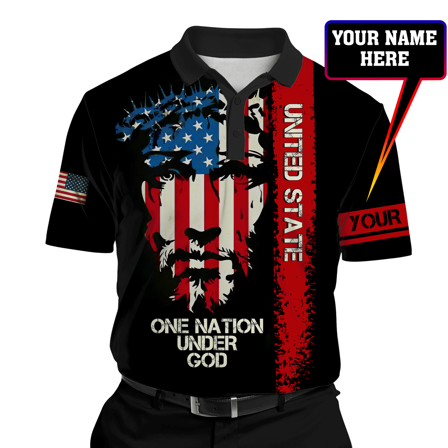 American One Nation Personalized Unisex Hoodie ML