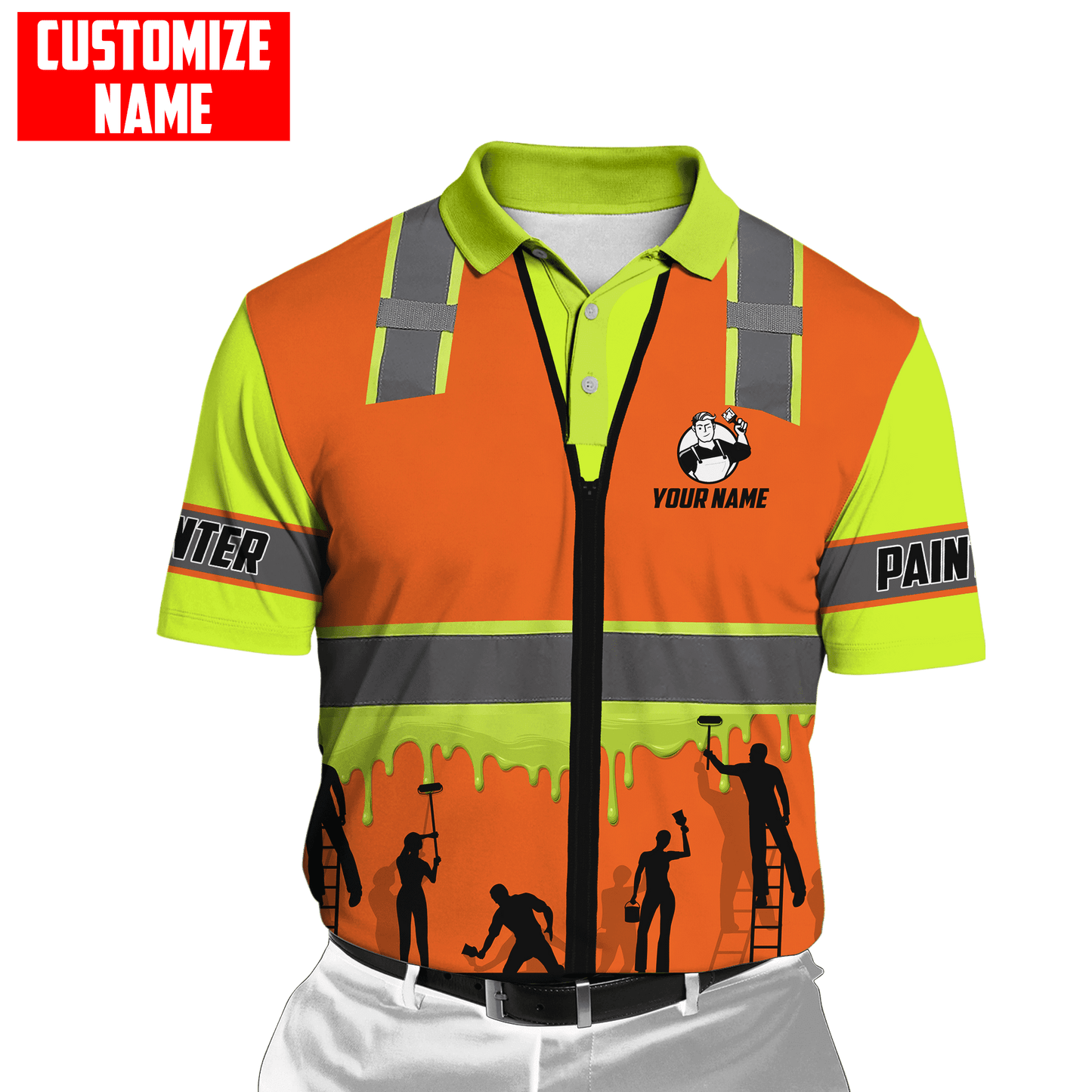 Tmarc Tee Personalized Name Painter 3D All Over Printed Unisex Shirts Safety