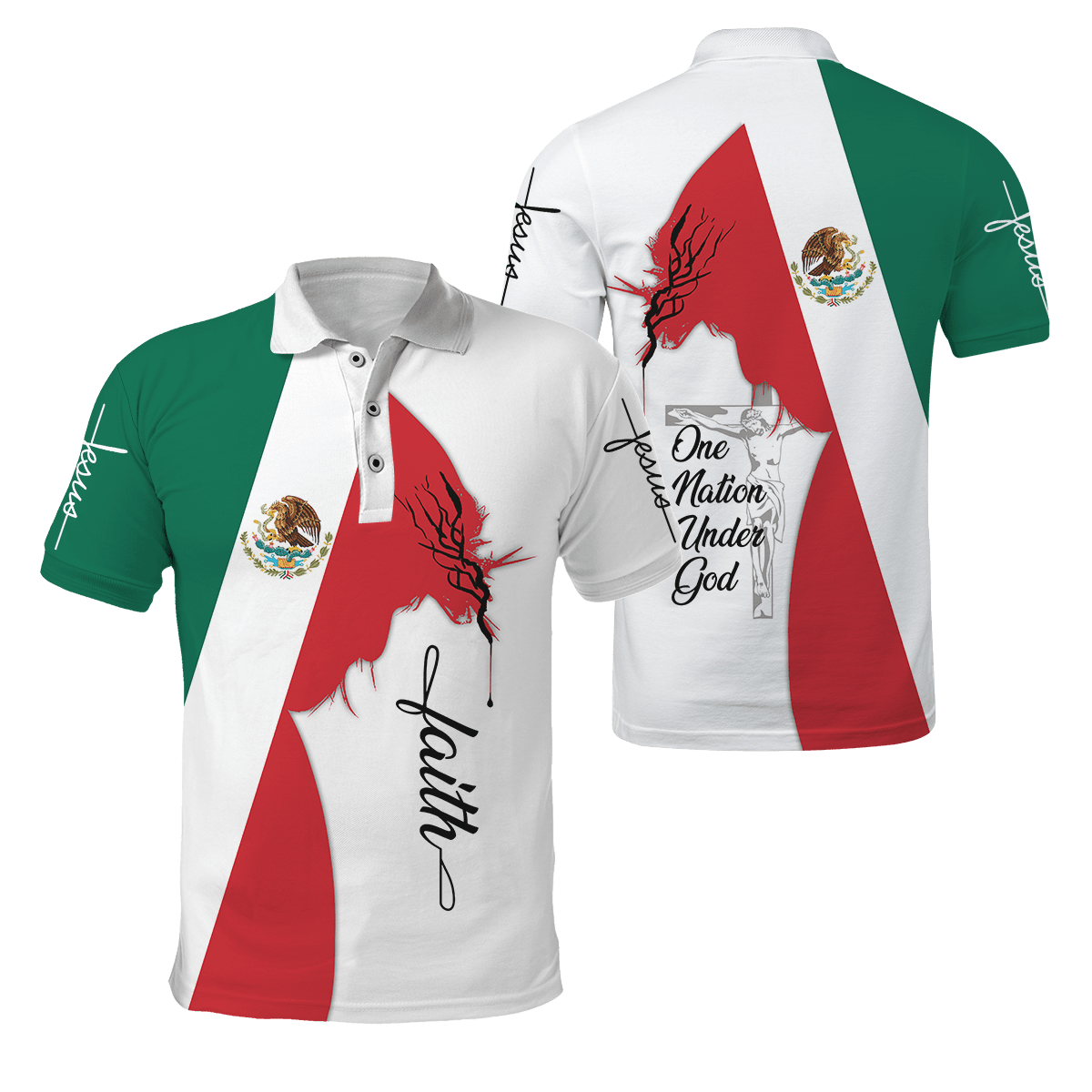 One Nation Under God Mexico Jesus 3D All Over Printed Shirts DQB10092002