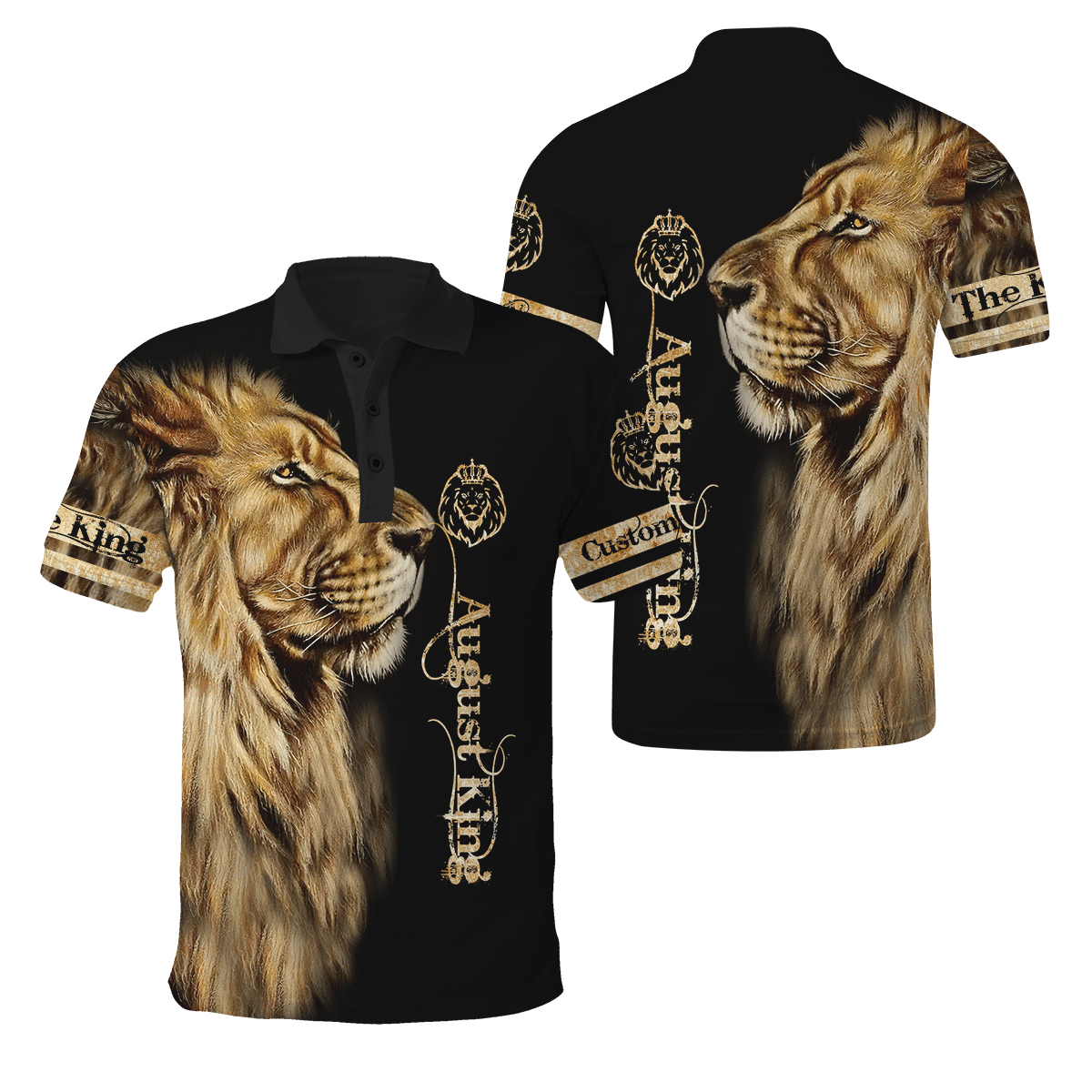 Custom Name August King Lion 3D All Over Printed Unisex Shirt