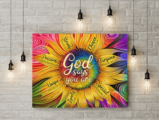 Jesus-Sunflower God Say You Poster Horizontal