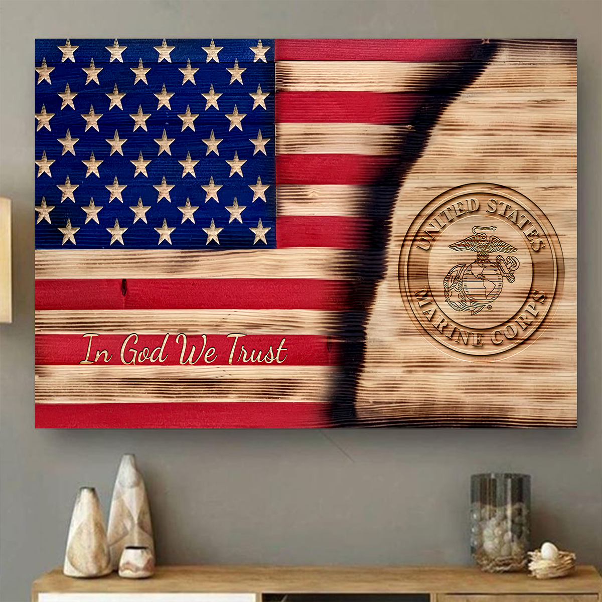 In God We Trust US Marine Corps Poster Horizontal