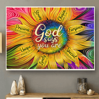 Jesus-Sunflower God Say You Poster Horizontal