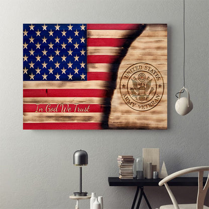 In God We Trust US Army Veteran Poster Horizontal