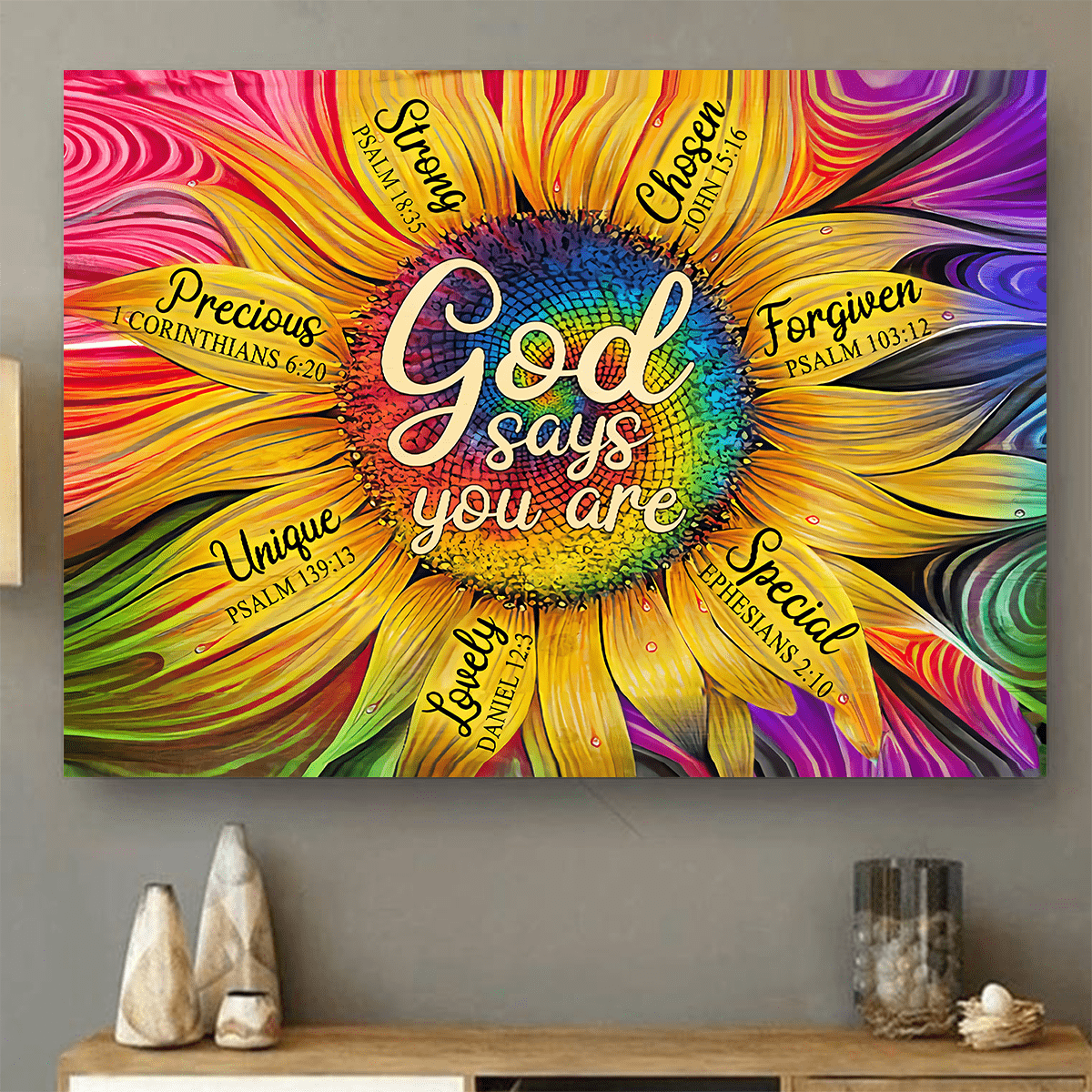 Jesus-Sunflower God Say You Poster Horizontal