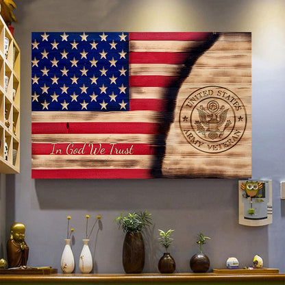 In God We Trust US Army Veteran Poster Horizontal