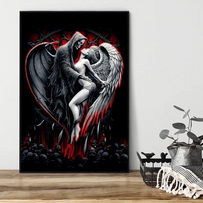 Skull and Beauty Poster Vertical 3D Printed