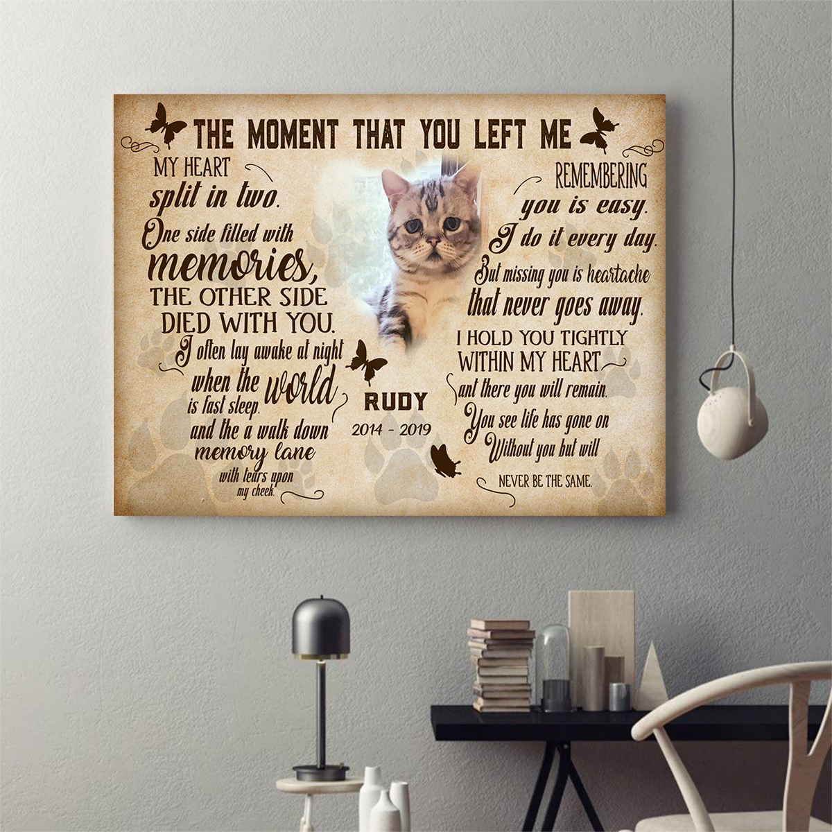The Moment That You Left Me Horse Customized Pet Picture Frame Poster Memorial Gifts