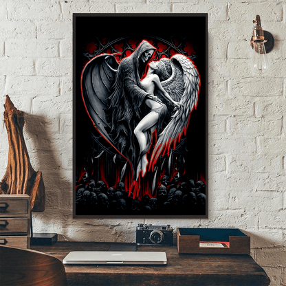 Skull and Beauty Poster Vertical 3D Printed