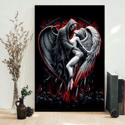 Skull and Beauty Poster Vertical 3D Printed