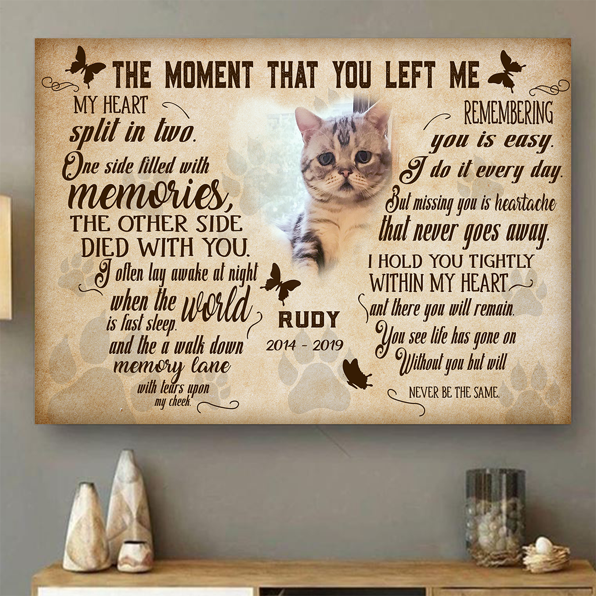 The Moment That You Left Me Horse Customized Pet Picture Frame Poster Memorial Gifts