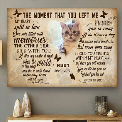 The Moment That You Left Me Horse Customized Pet Picture Frame Poster Memorial Gifts