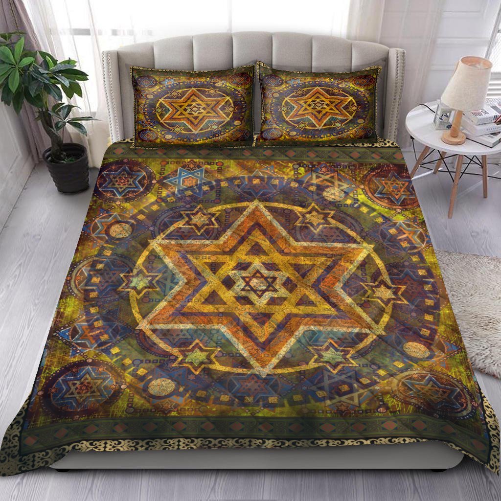 Jewish Star of David Quilt Bedding Set Pi081004S1-Quilt-MP-Twin-Vibe Cosy™