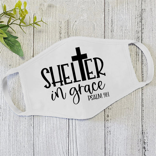 Shelter In Grace Jesus Face Mask White TA
