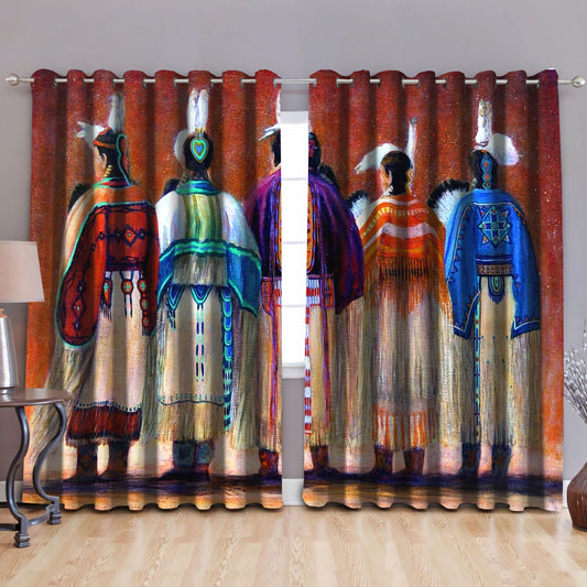 Native American Pow Wow Blackout Thermal Grommet Window Curtains Pi160506 - Amaze Style™-Curtains