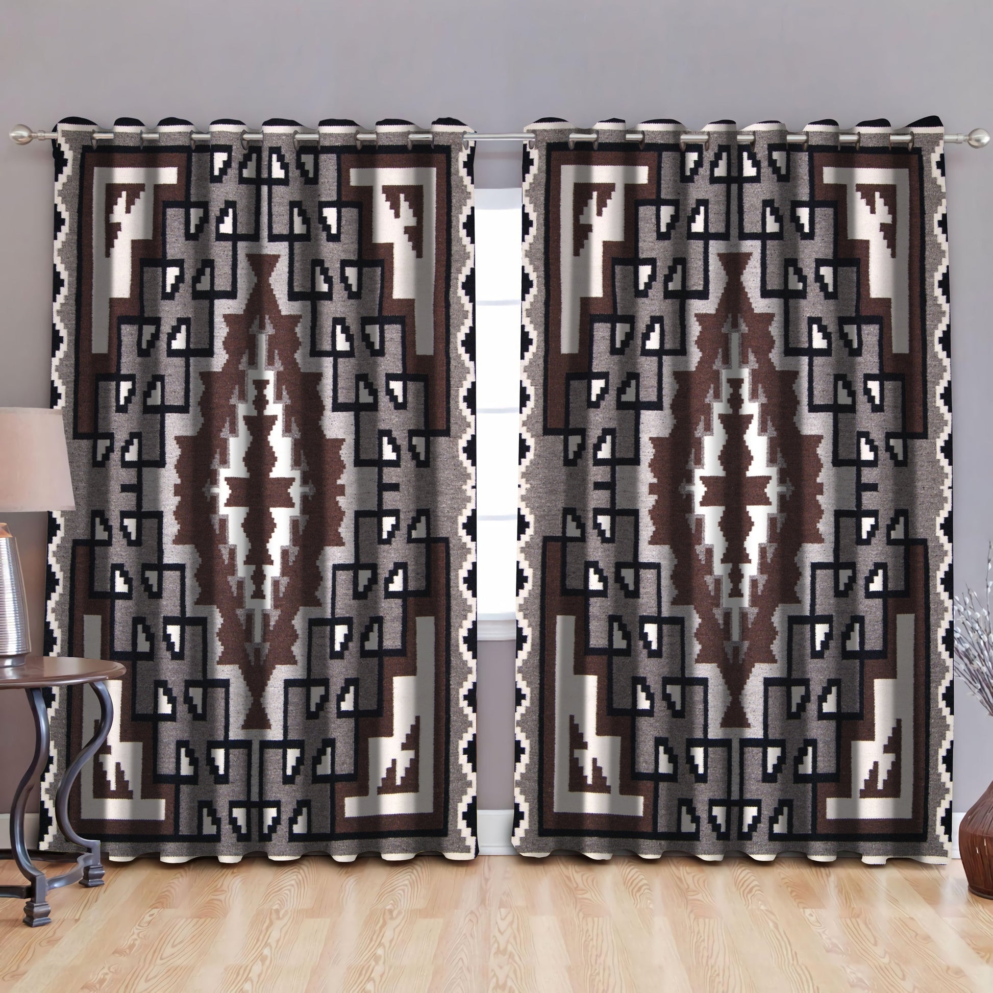 Native American Pattern Blackout Thermal Grommet Window Curtains Pi190506 - Amaze Style™-Curtains
