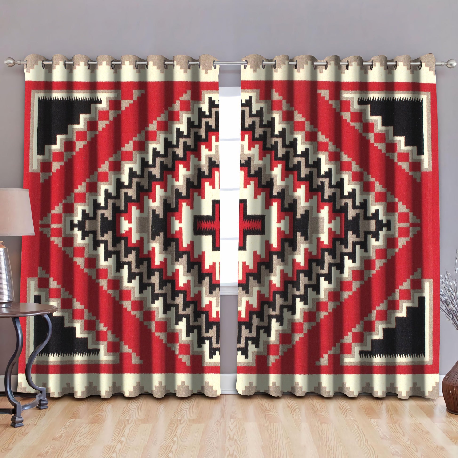 Native American Pattern Blackout Thermal Grommet Window Curtains Pi190507 - Amaze Style™-Curtains