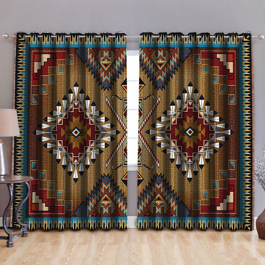 Native American Pattern Blackout Thermal Grommet Window Curtains Pi200501S1 - Amaze Style™-Curtains