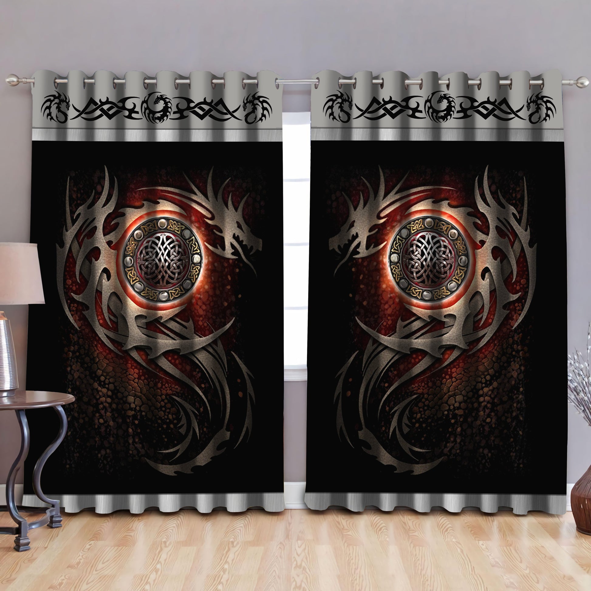 Dragon Art Blackout Thermal Grommet Window Curtains Pi210501-NM-Curtains-NM-52'' x 63''-Vibe Cosy™