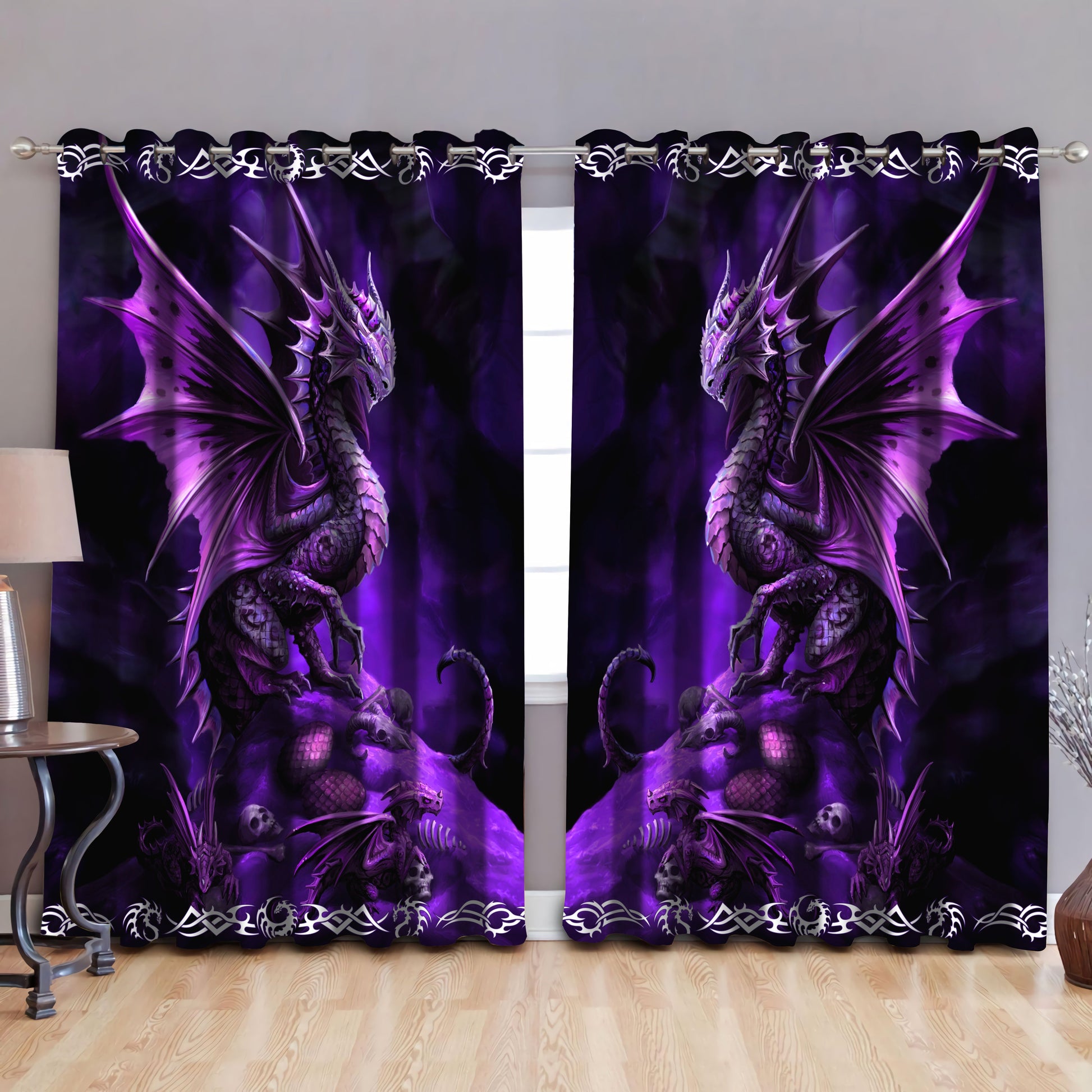 Dragon Art Blackout Thermal Grommet Window Curtains Pi210502S11-NM-Curtains-NM-52'' x 63''-Vibe Cosy™
