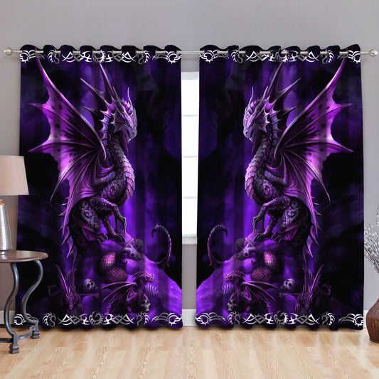Dragon Art Blackout Thermal Grommet Window Curtains Pi210502S11-NM-Curtains-NM-52'' x 63''-Vibe Cosy™