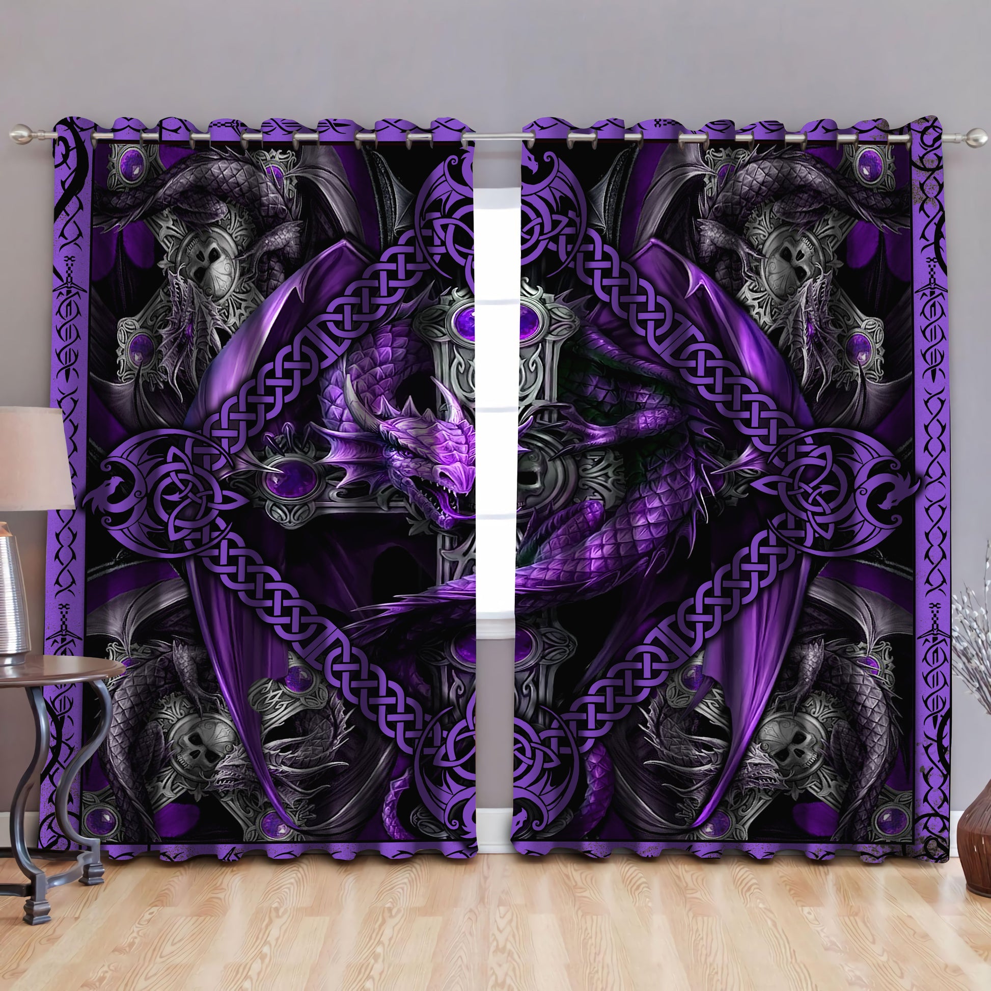 Dragon Art Blackout Thermal Grommet Window Curtains Pi210504-NM-Curtains-NM-52'' x 63''-Vibe Cosy™