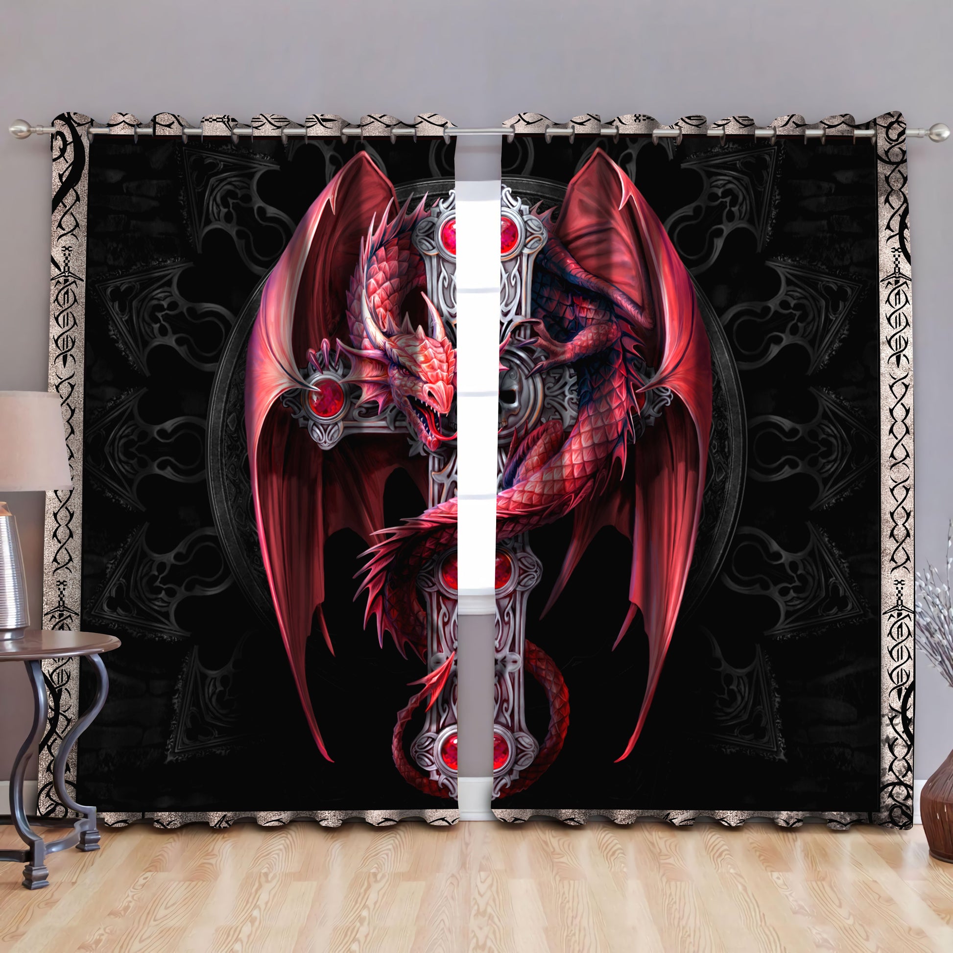 Dragon Art Blackout Thermal Grommet Window Curtains Pi210507-NM-Curtains-NM-52'' x 63''-Vibe Cosy™