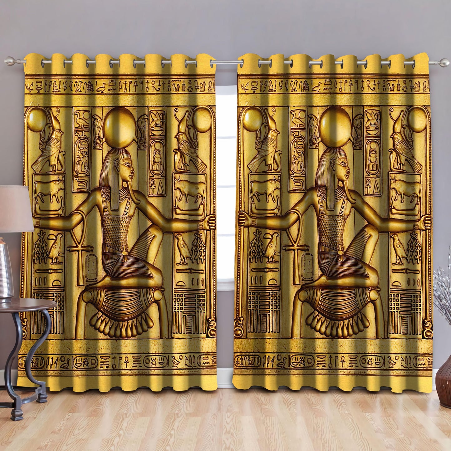 Ancient Egyptian Blackout Thermal Grommet Window Curtains Pi25062003