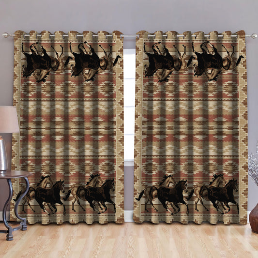 Native American Pattern Blackout Thermal Grommet Window Curtains Pi30052006