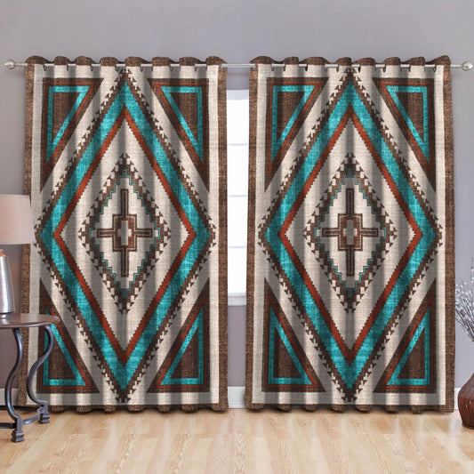 Native American Pattern Blackout Thermal Grommet Window Curtains Pi30052010