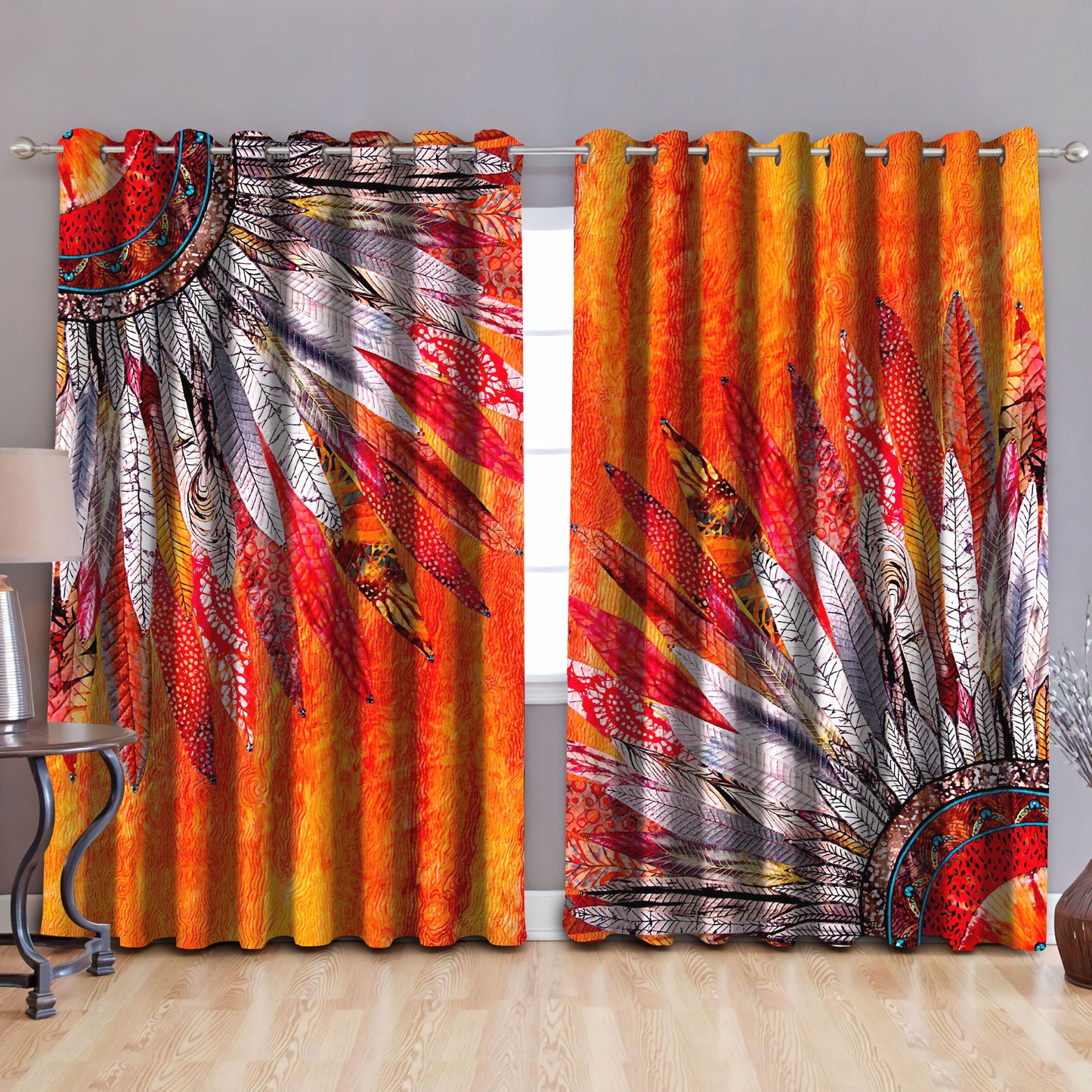 Native American Pattern Blackout Thermal Grommet Window Curtains Pi30052014